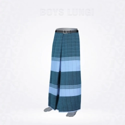 Boys Lungi-Marble Blue Carolina Blue